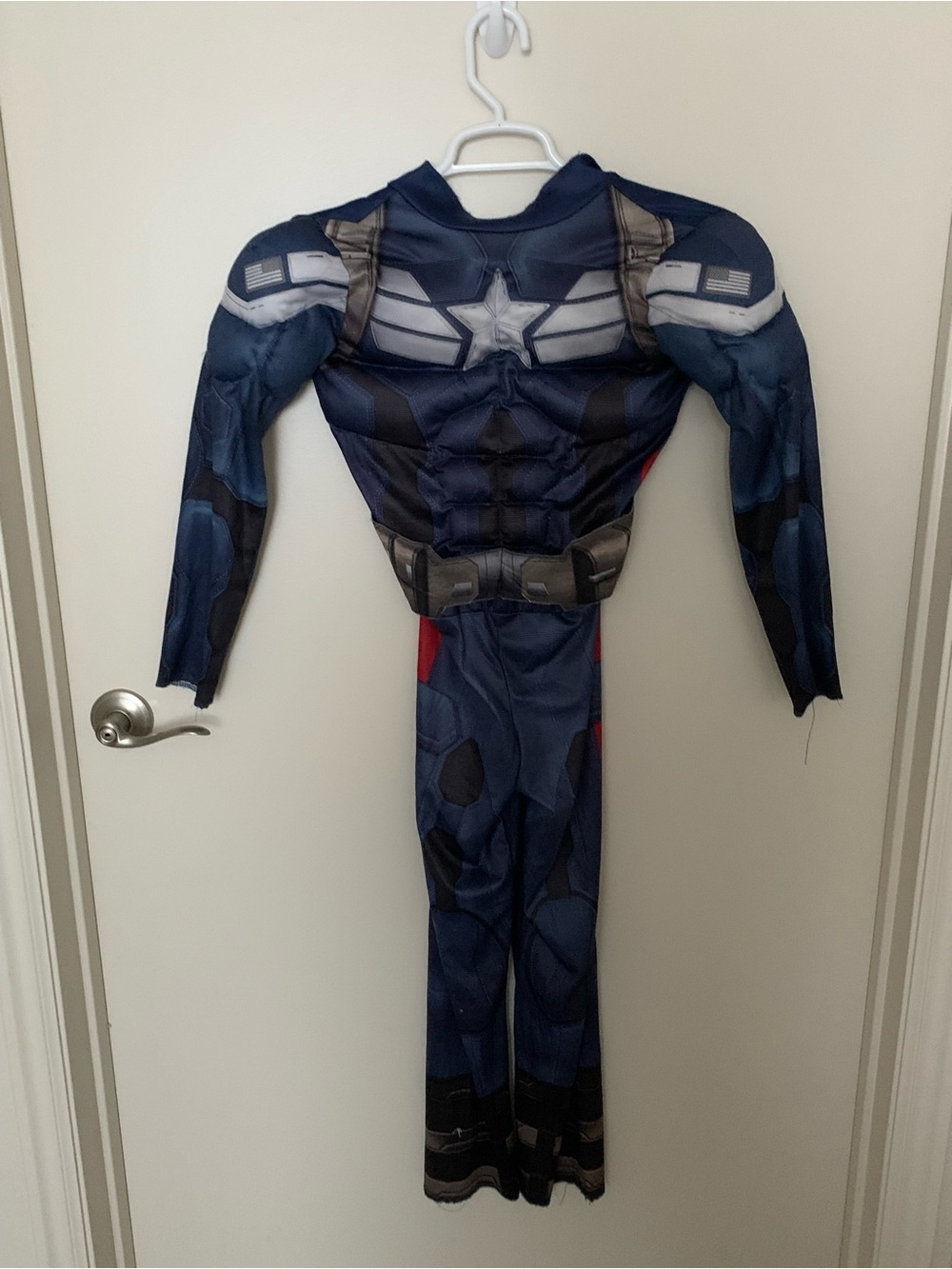 Marvel Captain America Kids Navy and Silver Muscle Chest Costume 7-8T